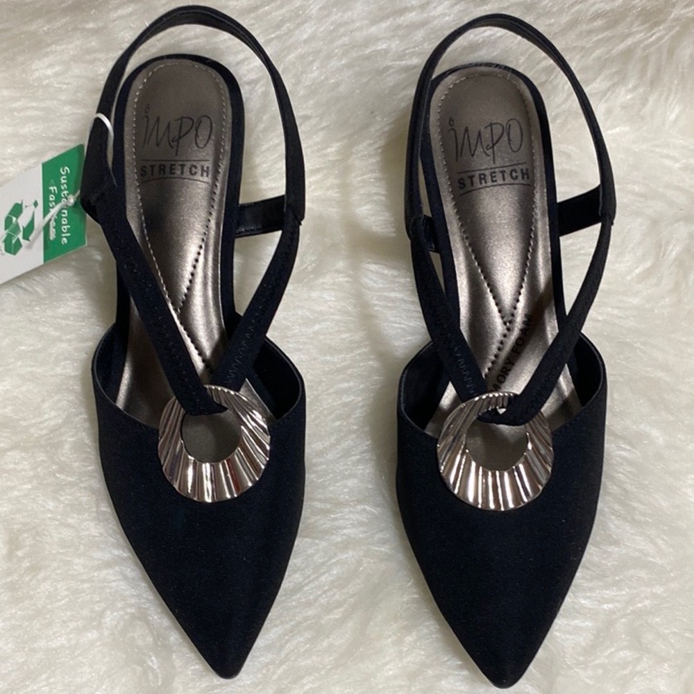 Impo Earldine Sling back Heels With Silver Ornament